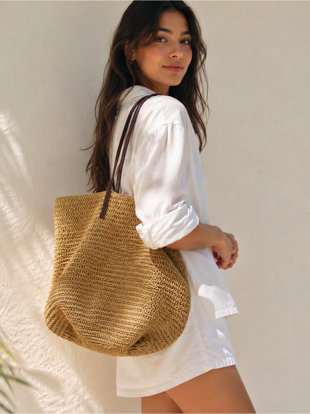 J.Crew Straw Market Tote Bag